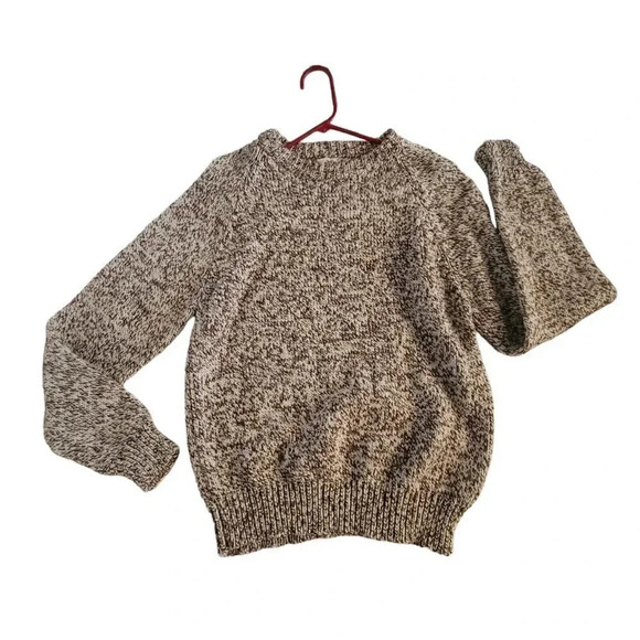 Vintage River Oaks Knitting  Ivory/brown Knit Ragg Sweater Women’s Size L - Picture 1 of 7